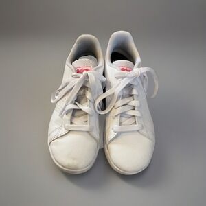 White Adidas Little  Girls Size 7 Sneaker Pink Lining
